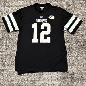 NFL Aaron Rodgers 12 Black White Packers Shirt Jersey